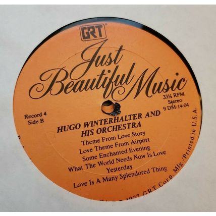 Just Beautiful Music 4 Record Set +1 Mantovani Chacksfield Black Winterhalter