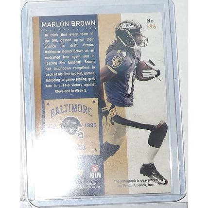 2013 Panini Contenders Marlon Brown (Ravens) Playoff Rookie Ticket Auto #196