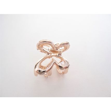 Tiny small dark silver or rose gold butterfly metal hair claw clip