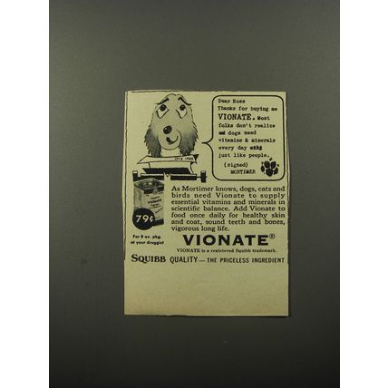 1956 Squibb Vionate Ad - Dear Boss Thanks for buying me Vionate.