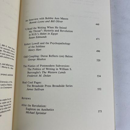Contemporary Literature Winter 1991 Vol 32 No 4 Paperback Book