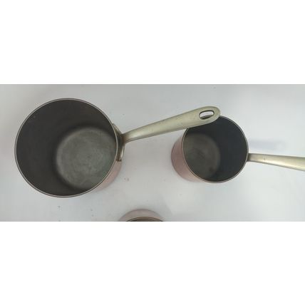 elkington & co. copper pots saucepans nesting set trio chef pub rest restaurant