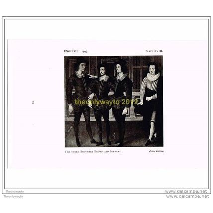THE THREE BROTHERS BROWN, ISAAC OLIVER, ENGLISH, c1597, FROM HISTORIC COSTUME, B