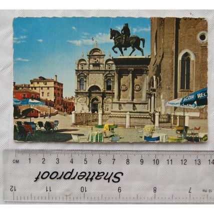 1962 postcard Venice, The Colleoni Monument