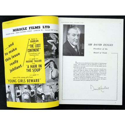 KINEMATOGRAPH WEEKLY 1907 - 1957 Golden Jubilee Edition UK MAGAZINE