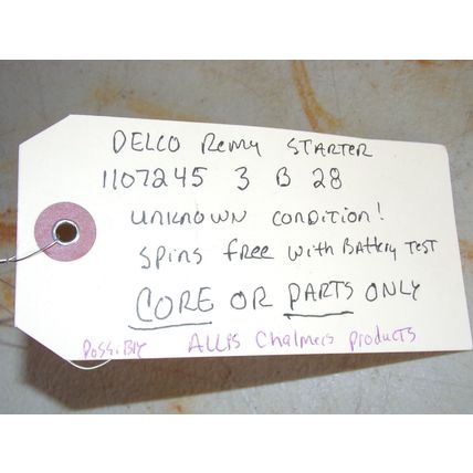 Delco Remy 110724S Starter Core Allis Chalmers
