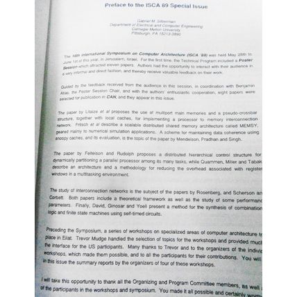 Computer Architecture News, Dec. 1989. ISCA Special issue. Multiprocessors, etc