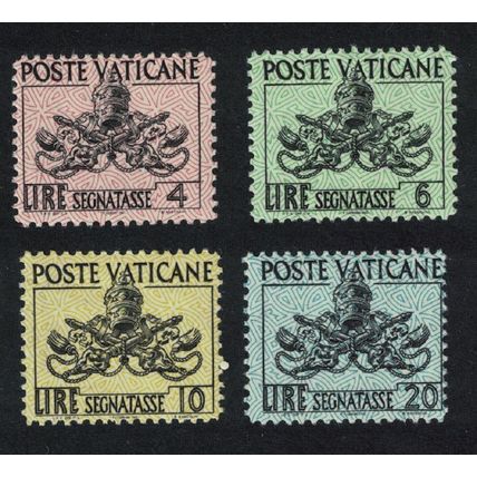 Vatican Postage Due State Arms 4v 1954 MNH SG#D199-D204 Sc#J13-J18