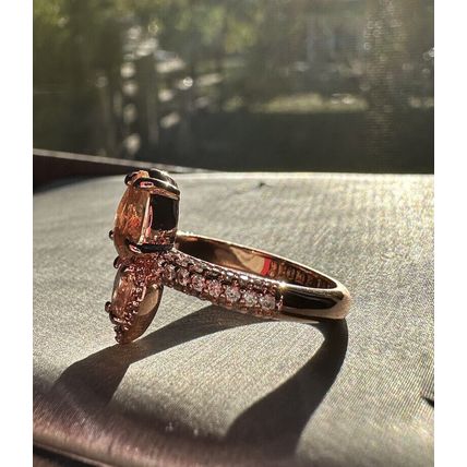 Ring Bomb Party Fashion Jewelry Duel North/South Teardrops Rhodium Pl Band Sz7
