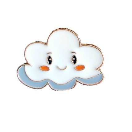 Cloud Pin Badge Enamel 2.7 cm x 1.9 cm Fun Comic Happy Fun Collectable BA214
