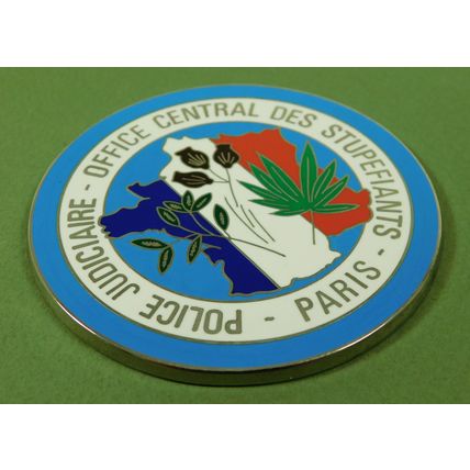 French Narcotic Police Division Metal & Enamel Paris Medallion & Box