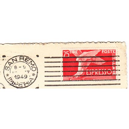 ITALY cover Verona, San Remo, 10 April 1949 - Espresso - 75 L. Solo francobolli