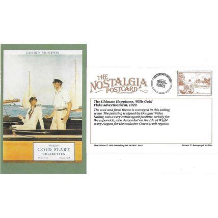 Postcard 1929 Advert Wills Gold Flake Cigarettes Tobacco Sailing Boat Nostalgia
