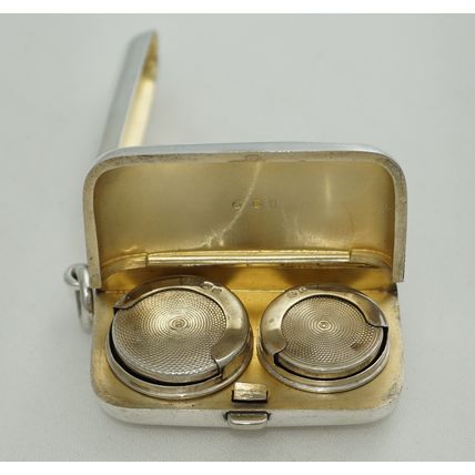 2 ¼" Vesta Cum Double Sovereign Case, Silver Gilt, Birmingham 1897, CS*FD, 70g.