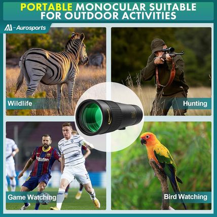 Aurosports 10-30X40 Zoom Monocular for Adults, Monocular Telescope High Power wi