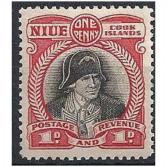 Niue 1932 SG56 1d Black & Deep Lake No Watermark Mounted Mint . .