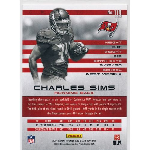2014 Panini Rookies & Stars #119 Charles Sims RC Tampa Bay Buccaneers
