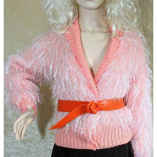 Vintage 1980 Hand Made Knitted Mohair Cardigan Size 10 New Womens