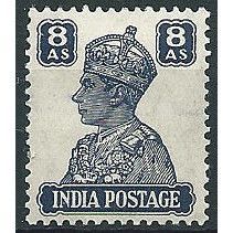 India 1941 SG275 8a Slate-Violet Mounted Mint .. ..