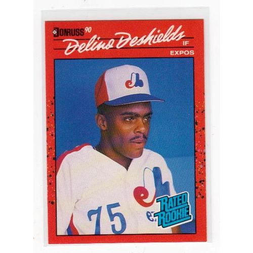 1990 Donruss Delino Deshields RC Rated Rookie card #42 – Expos