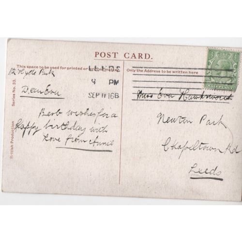 1916 Song Postcard a Joyous Birthday Cascade Young Woman Daisies