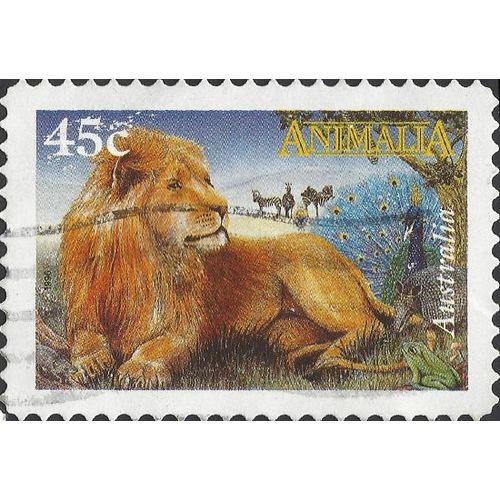 AUSTRALIA, CATS, Lion by Graeme Base, blue 1996, 45c, #4