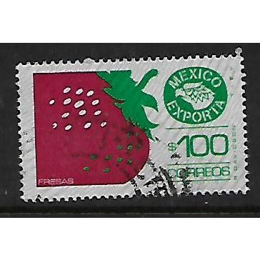 MEXICO 1975 100p RED GREEN AND GREY STRAWBRRIES SG 1360e FINE USED#2