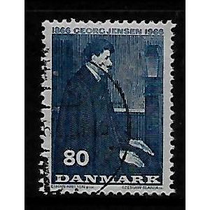 DENMARK 1966 GEORGE JENSEN 80 ORE BLUE SG 476 FINE USED#