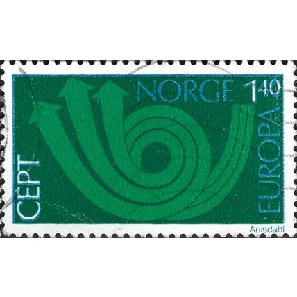 NORWAY, Europa posthorn, green 1973, 1.40kr