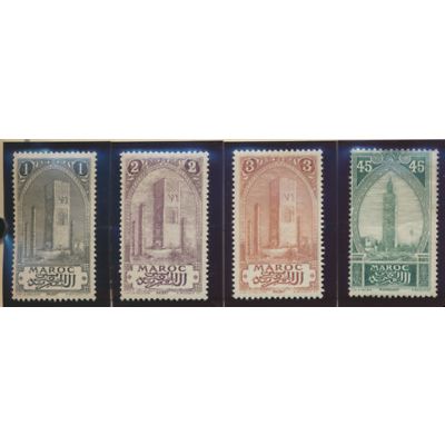 French Morocco Stamps Scott #90//113, Mint Hinged, 26 Different, 3 Used