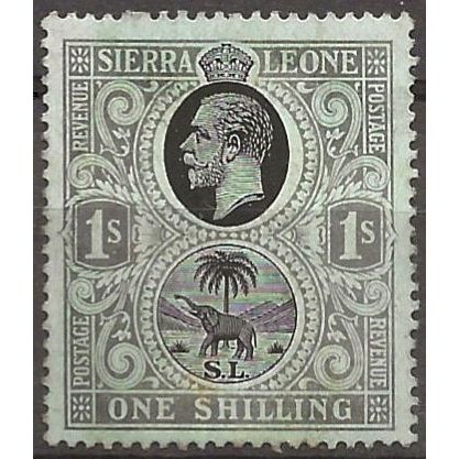 Sierra Leone 1912 SG124 1/- Black/Green Mounted Mint .