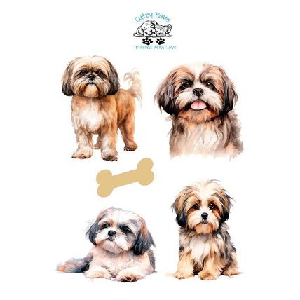Shih Tzu Vinyl Stickers-Scrapbooking Journal and Crafting-Self Adhesive Stickers
