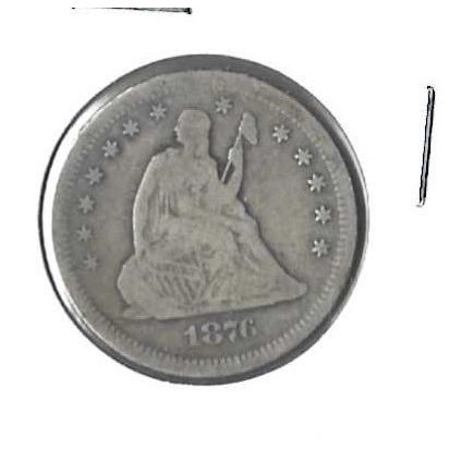 1876-S US Silver Seated Liberty Quarter Fine