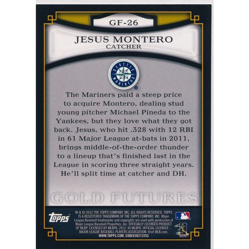 2012 Topps Gold Futures - #GF-26 - Jesus Montero Seattle Mariners