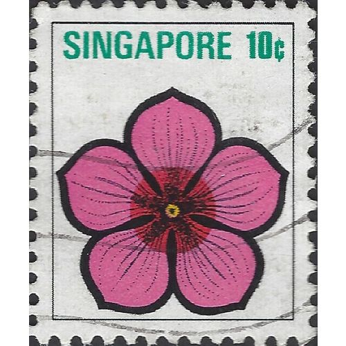 SINGAPORE, FLOWER, Vinca rosea, white 1973, 10c, #2