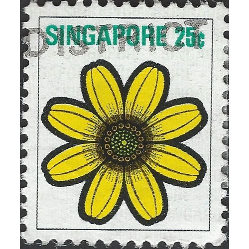 SINGAPORE, FLOWER, Wedelia trilobata, white 1973, 25c, #2