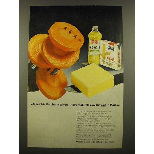 1968 Mazola Oil Ad - Vitamin A is the Plus in Carrots