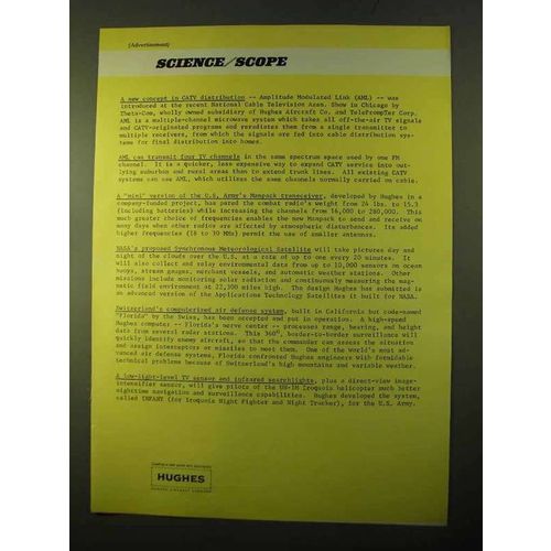 1970 Hughes Aircraft Ad - A New Concept in CATV