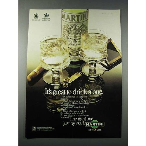 1977 Martini & Rossi Vermouth Ad - Great to Drink Alone