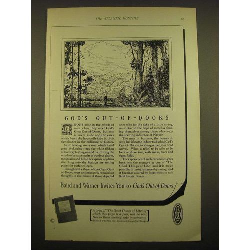 1924 Baird and Warner Ad - God's out-of-doors