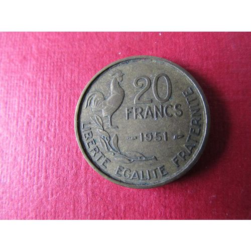 1951 FRANCE TWENTY FRANCS FREE POST. AI