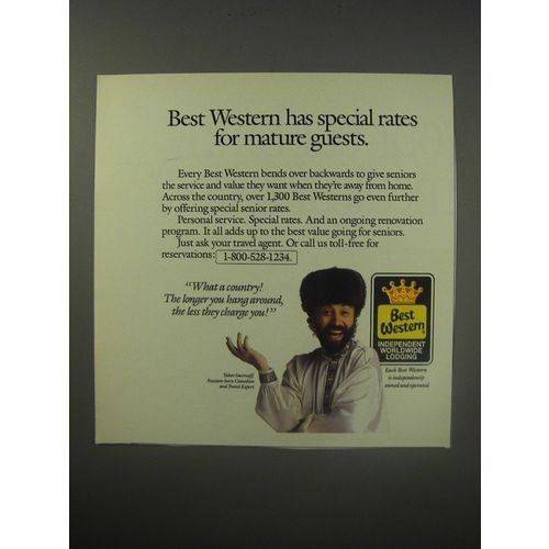 1990 Best Western Motel Ad - Yakov Smirnoff - Best Western has special rates