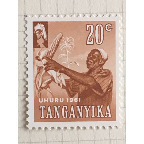 Tanganyika 1961 Independence 20c Orange Brown Mounted Mint MM SG 111 stamp maize