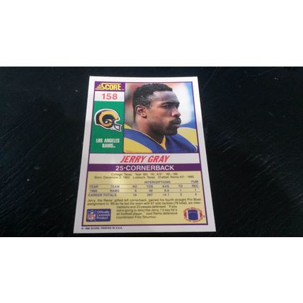 1990 Score Football Card # 158 Jerry Gray Excellent-Mint (6) Los Angeles Rams