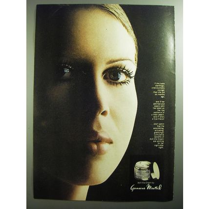 1970 Germaine Monteil Anti-Vita Cream Ad - If she looks startingly
