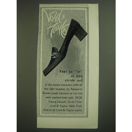 1974 Lord & Taylor Passports Shoes Ad - Feel so in as you stride out