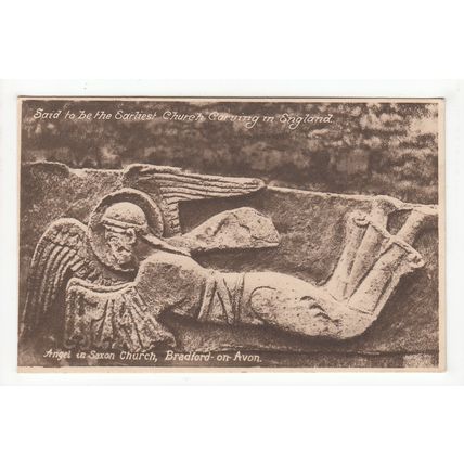 Angel in Saxon Church Bradford-on-Avon Postcard Wiltshire