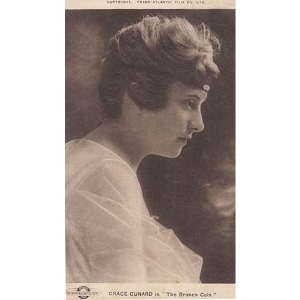 Grace Cunard In The Broken Coin Film Antique WW1 1918 Postcard