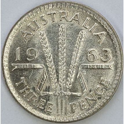 AUSTRALIA 1963 Threepence 50% Silver (Aa - D)