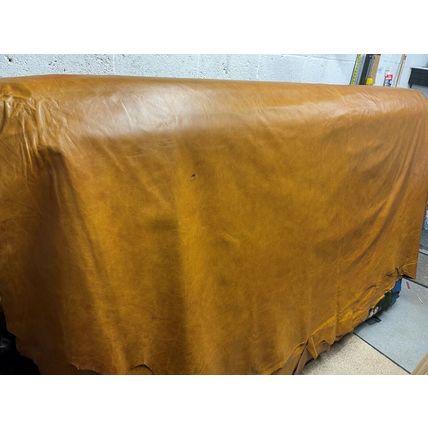 Italian Full Whole Leather Cow Hide Colour Biscotti Distressed Aniline